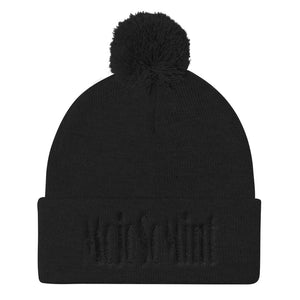 MojoSoMint Branded Night-Owl Pom Pom Knit Cap - MojoSoMint