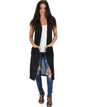 Cover Me Up Long-line Cardigan Vest With Pockets - MojoSoMint